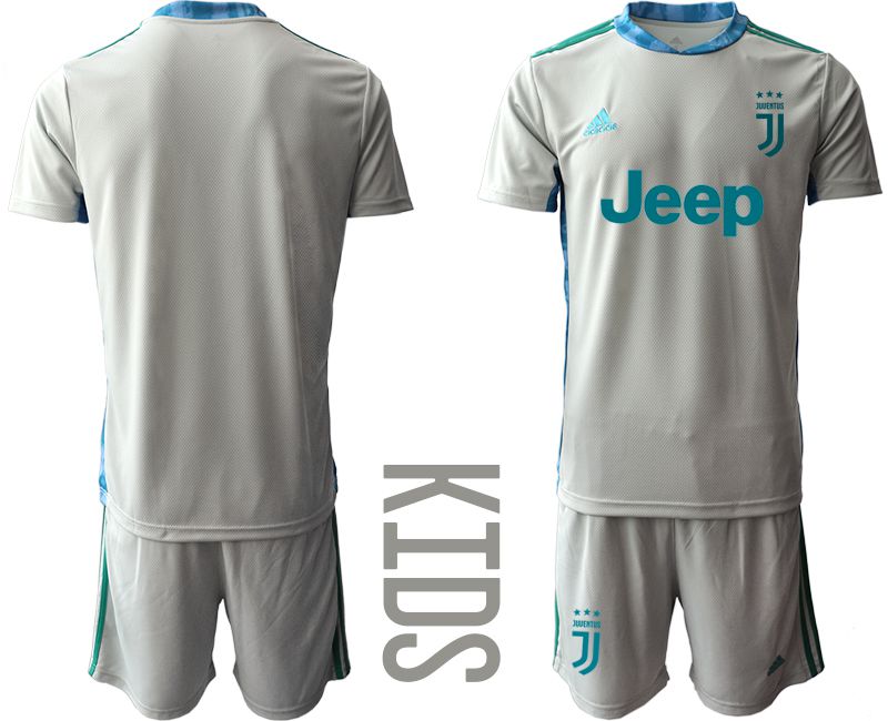 Youth 2020-2021 club Juventus gray goalkeeper Soccer Jerseys->juventus jersey->Soccer Club Jersey